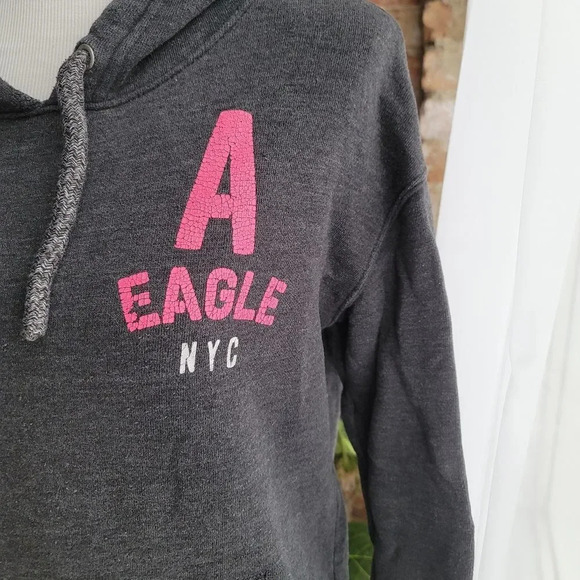 AMERICAN Eagle Grey and pink Hoodie - Picture 2 of 5